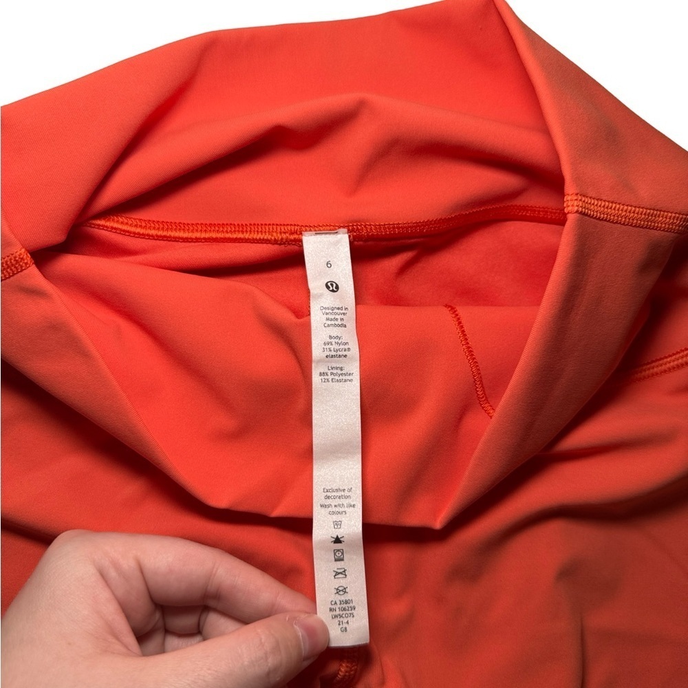 lululemon Wunder Under 25” Orange Leggings Size 6 - Picture 5 of 6